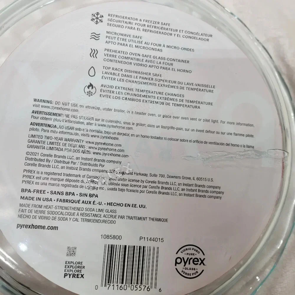 🌴3/$15🌴 Pyrex pie tin/plate glass New Bakeware - Picture 6 of 9